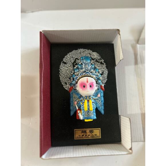 Chinese Sichuan Beijing Opera Facial Makeup Doll Decorative Figurine w/ Box - Picture 2 of 7